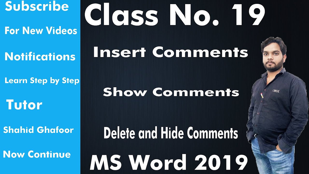 19 Insert Comments Show Delete And Hide Comments MS Word 2019
