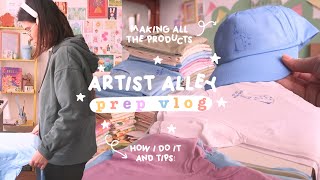 Making t-shirts, caps and totebags! How I do everything in my studio 🌸 Artist Alley prep & tips