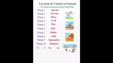 Các tháng trong năm bằng tiếng Pháp #français
