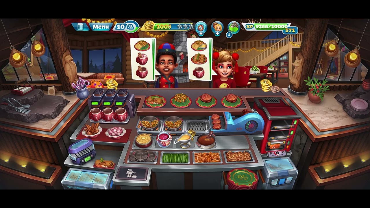 Evergreen Lodge Level 38 Cooking Fever (3 STARS/FULLY UPGRADED)
