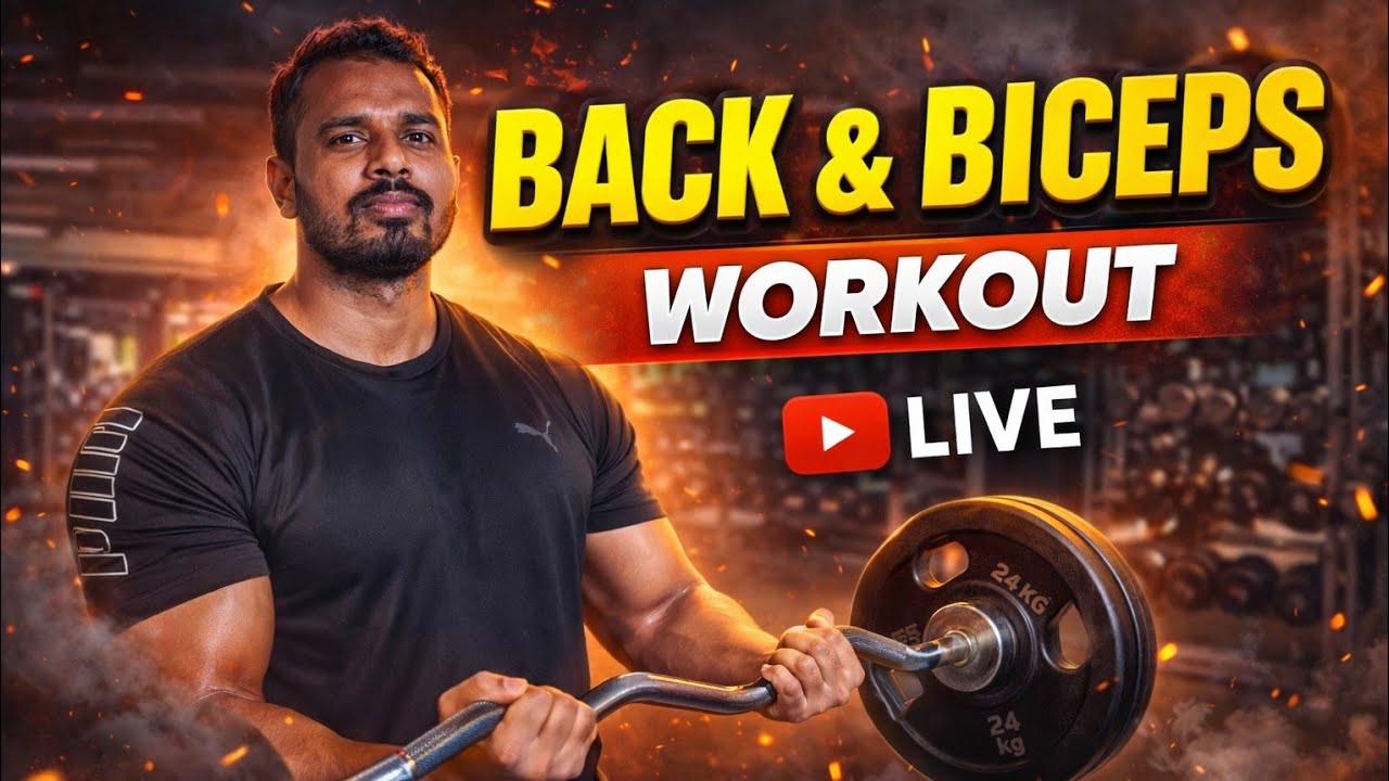 🔴Live. Back and Biceps Workout💪🏽
