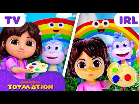 Dora Toys Save a Rainbow's Colors! ๐ w/ Boots & Swiper | Toymation