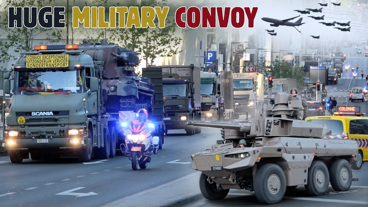 Militaire Politie begeleidt speciale militaire voertuigen tijdens Nationale Feestdag in Brussel! 🪖🇧🇪