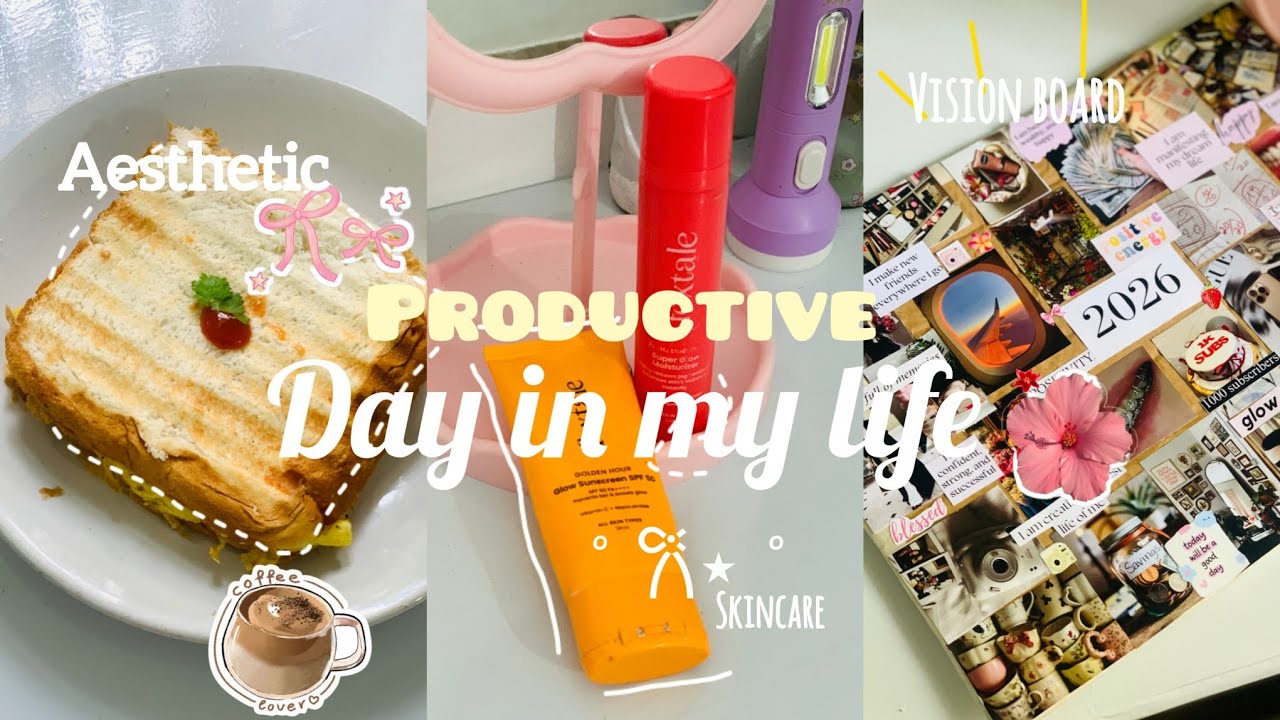 a day in my life malayalam 🌟/productive /skincare, vision board 