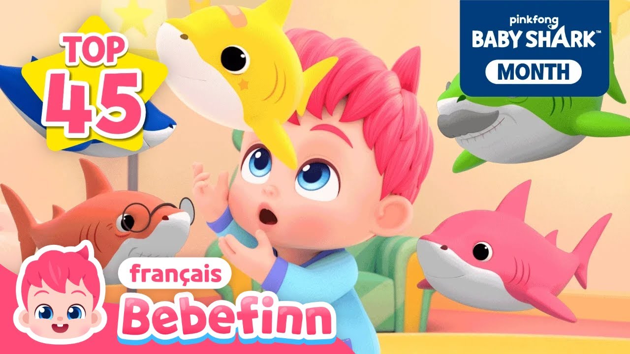🦈Cinq Petits Requins et Plus de Chansons | +Comtpines | Bebefinn en français👶Chansons pour Enfants