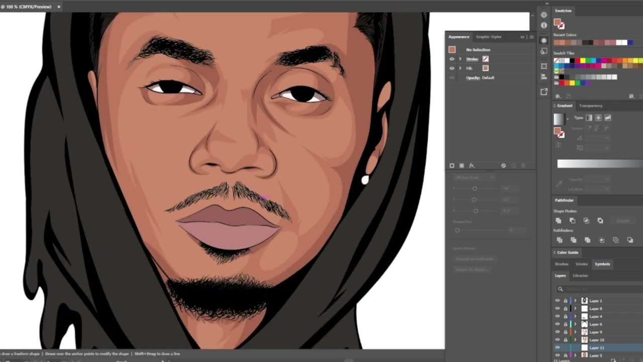 CARTOON SPEEDART _ADOBE ILLUSTRATOR _QUIET