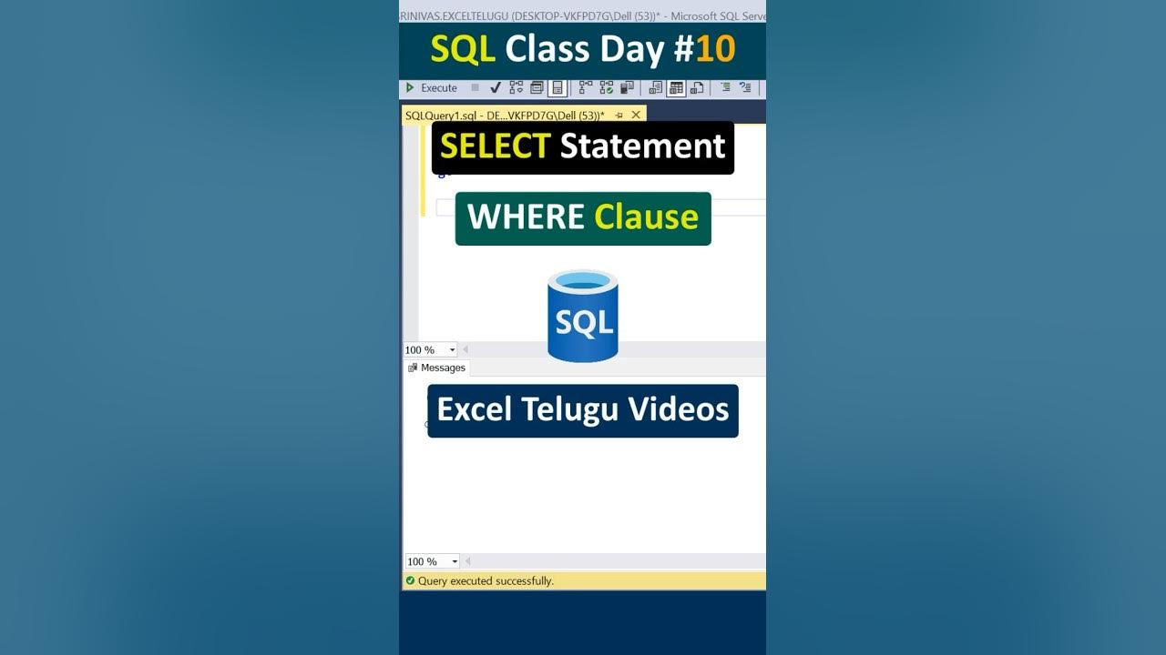 Select Statement in SQL | SQL Class day #10 In Telugu #sql - YouTube