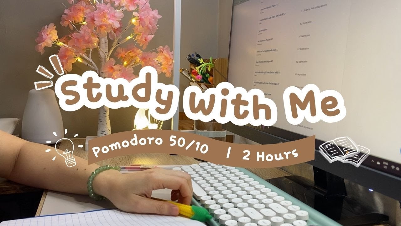 2-HR STUDY WITH ME 📖 Pomodoro 50/10 🎶 Calm & Relaxing Piano Music - YouTube