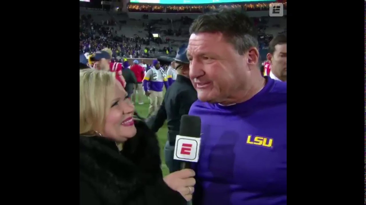 LSU Tigers Coach Ed Oregon Saying "Go Tigers" Compilation 201920