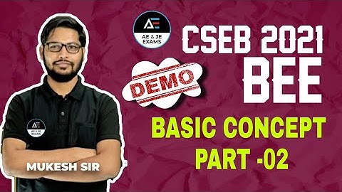 #3 Basic Concept Part-02 | BEE | CSEB 2021 (Demo) | Mukesh Sir