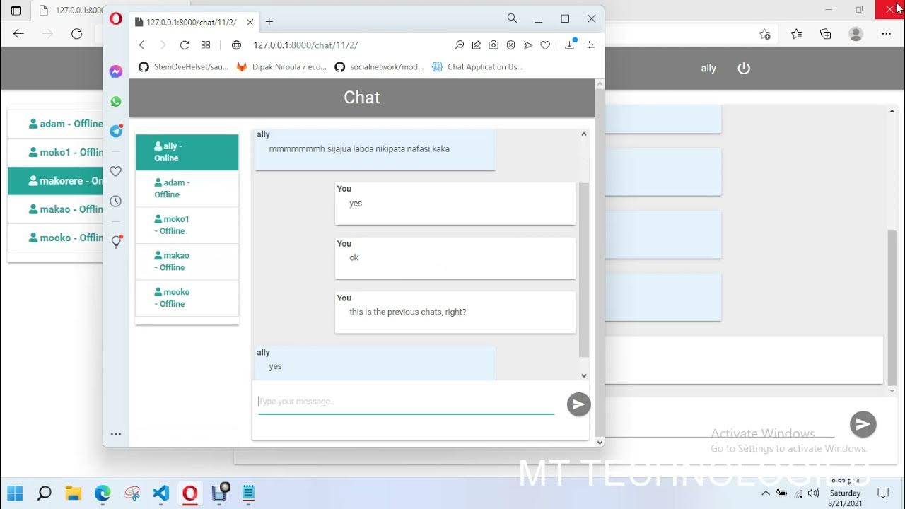 simple chat app in python [django] - YouTube