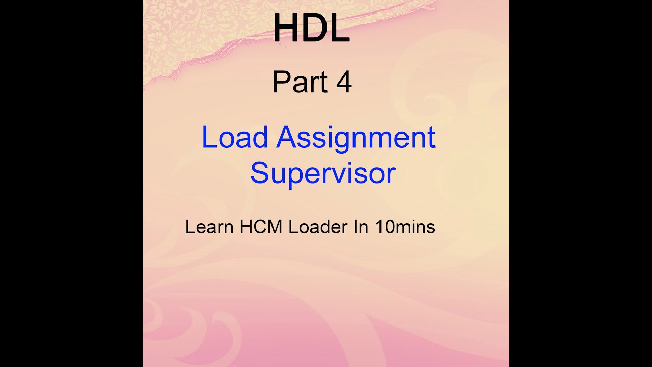 oracle hdl assignment supervisor