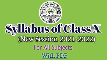 New Syllabus Class 10 | Session 2021-2022 | SEBA | You can learn