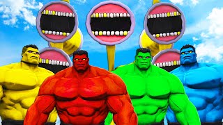 Hulk & Blue Hulk & Red Hulk & Yellow Hulk VS Siren Head Gold