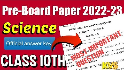 cbse class 10th science Pre board paper 2022-23 / science important questions/ class 10science paper
