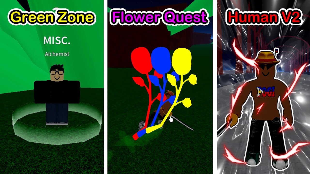 All 3 Flower Locations to get Race V2 In Blox Fruits! (SHORTS