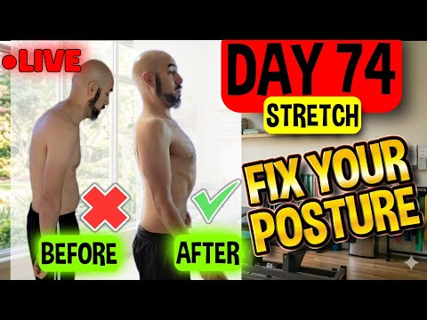 FIX FLAT FEET ANTERIOR PELVIC TILT  KYOPHOSIS LIVE WITH ME!! DAY 74