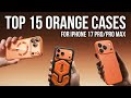١٥ غطاء باللون البرتقالي الكوني لهاتف iPhone 17 ProPro Max mp3