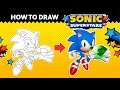 HOW TO DRAW SONIC SUPERSTARS | step by step inking and coloring | Sonic the hedgehog the game