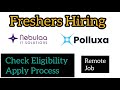 Fresher Software Engineer Jobs 2026 | Nebulaa, Polluxa Hiring | BE,BTech,BCA,MCA,BSc,MSc #freshers