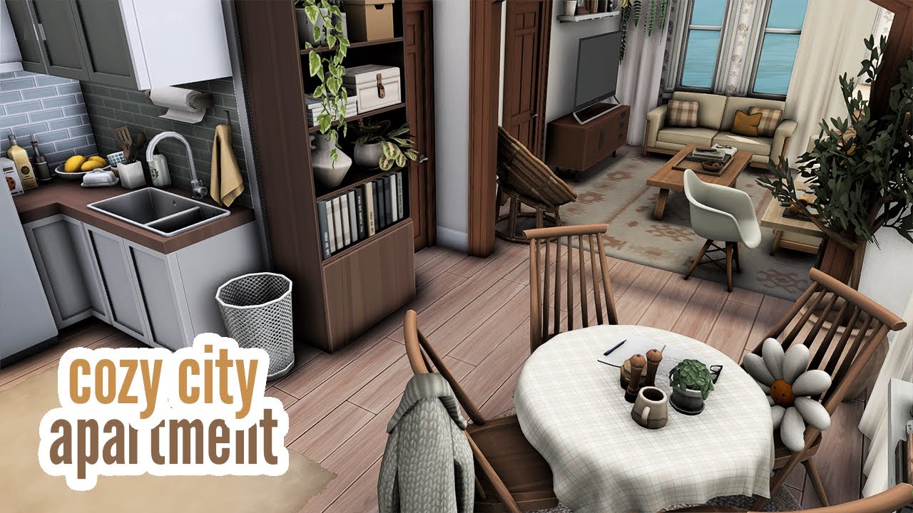 cozy city apartment \\ The Sims 4 speed build YouTube