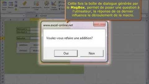 VBA - Excel 2010 - MsgBox et boucle IF - Macro interactive (3/3)