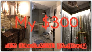 Diy Industrial Rustic Bathroom on a budget