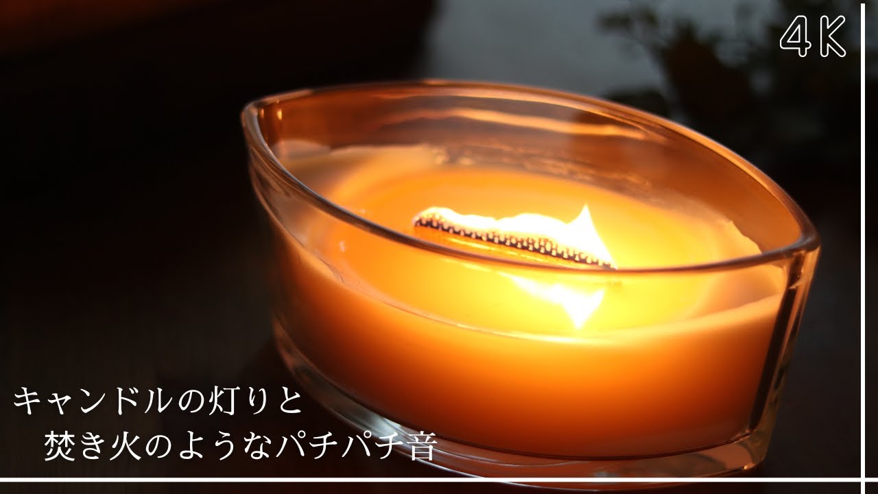 【癒しの１時間】キャンドル｜焚き火｜睡眠導入｜作業用BGM｜ASMR｜1/fゆらぎ｜自然音BGM｜woodwick｜集中力アップ｜炎｜リラックス｜寝かしつけ｜ストレス解消｜4K｜眠れない夜に