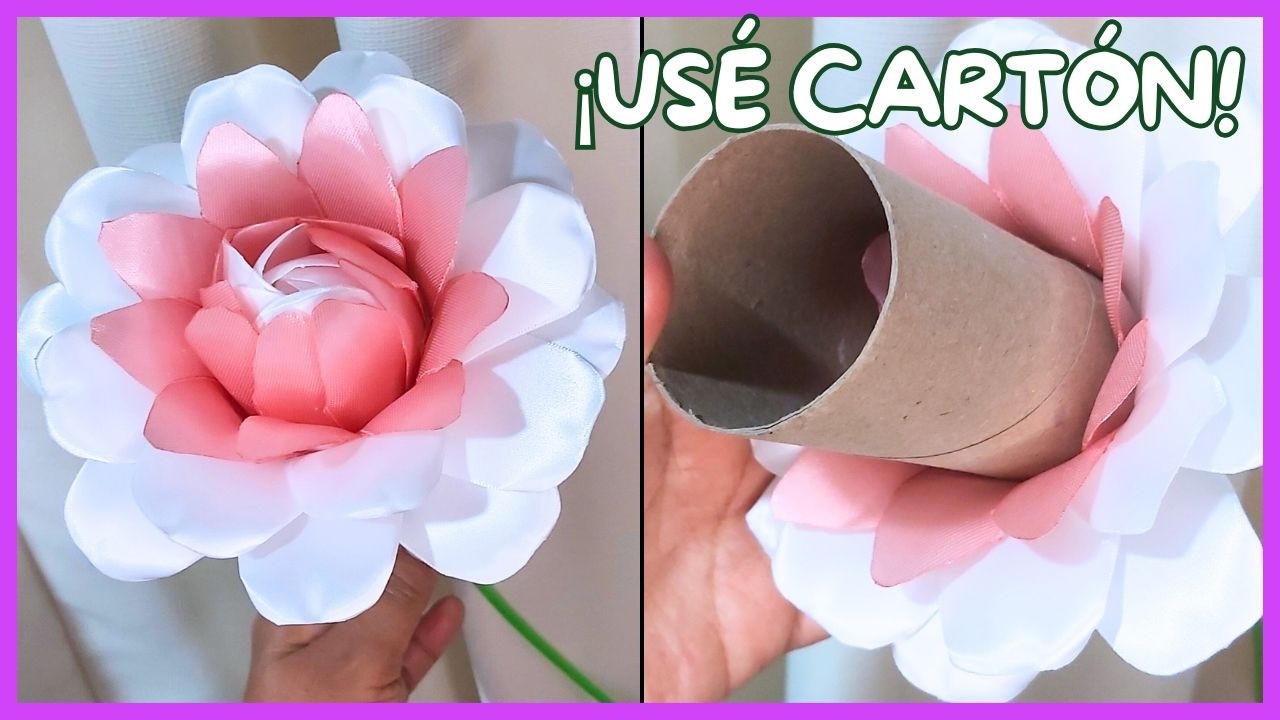 Я приклеила скотч к куску картона и сделала вот такую ​​двухцветную розу 😱✨