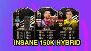 INSANE 150K HYBRID SQUAD BUILDER IN FIFA 21 FT (WAMANGITUKA, LINGARD & DELANEY)