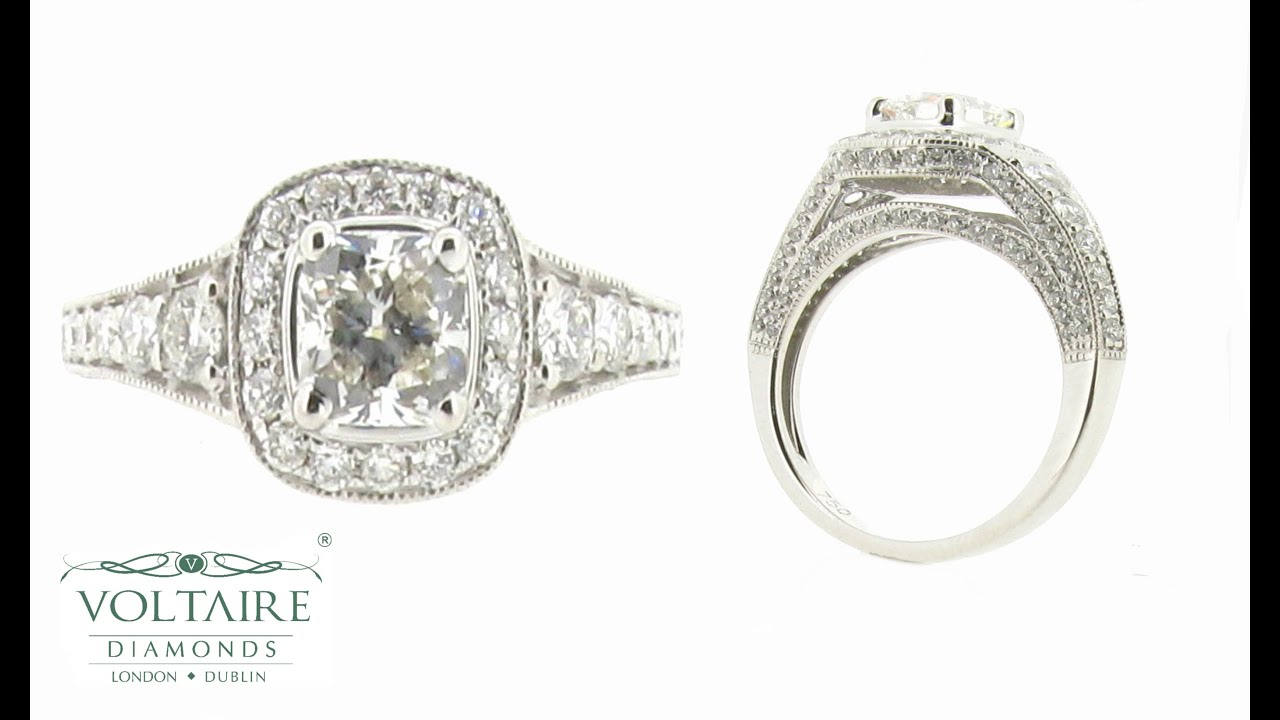 Antique Halo Style Engagement Ring - ER 1519
