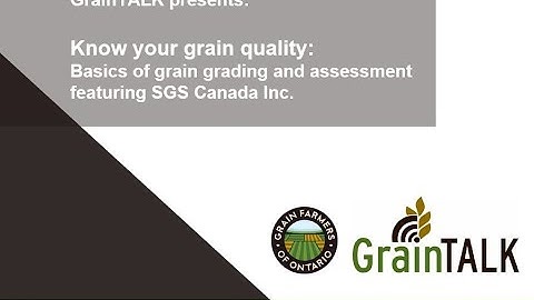 GrainTALK Webinar: Basics of grain grading and assessment featuring SGS Canada Inc.