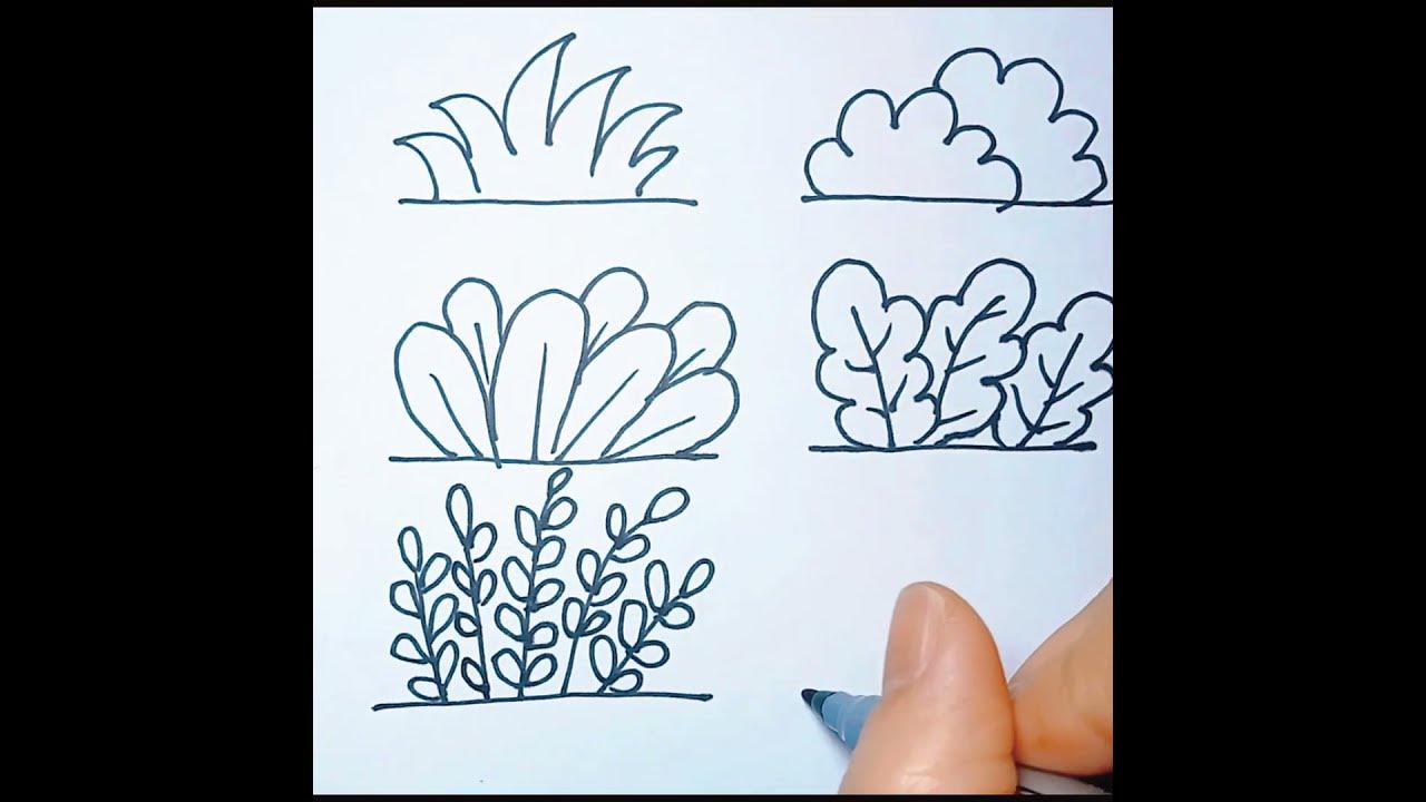 Cách Vẽ Bụi Cỏ Đơn Giản (How To Draw Grass)#Shorts - Youtube