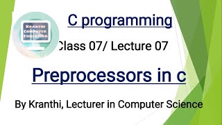 preprocessor directives in c language | c programming | c tutorial | class07|lecture 07