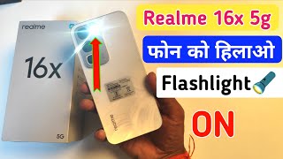 shake to turn on flashlight in all Realme 16x 5g / Realme 16x flash light setting screenshot 1