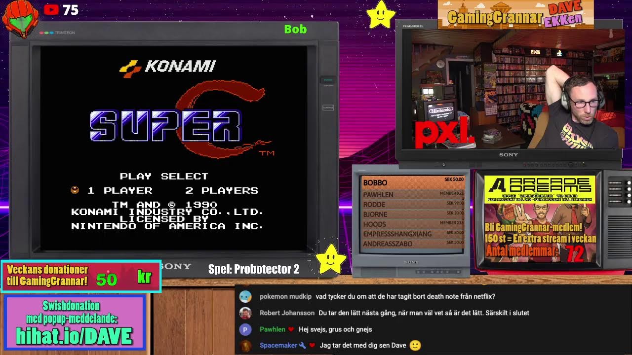 GamingGrannar Livestream: DAVE spelar Probotector 2 till NES!