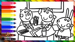 Dibuja Y Colorea A Peppa Pig Y Sus Amigos De Vuelta Al Cole Dibujos Para Niños