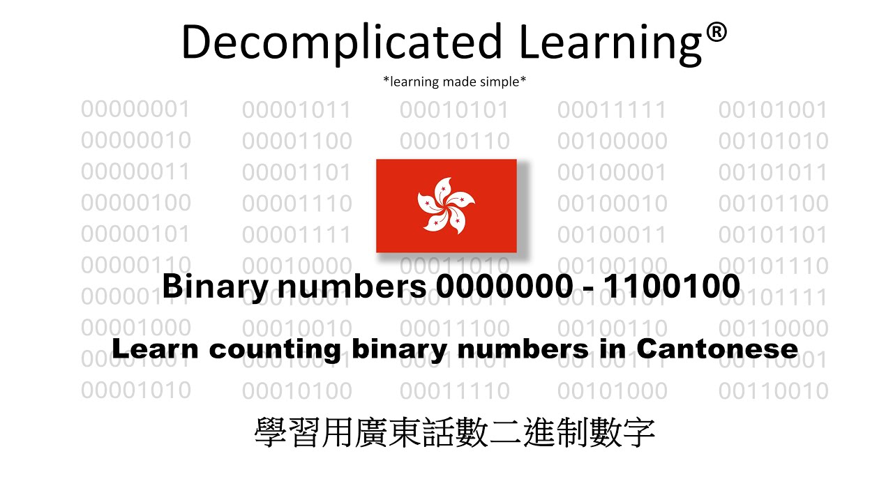 Learn counting binary numbers in Cantonese (Traditional Chinese