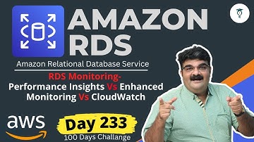 Day 233 AWS RDS Monitoring || Performance Insights Vs Enhanced Monitoring Vs CloudWatch