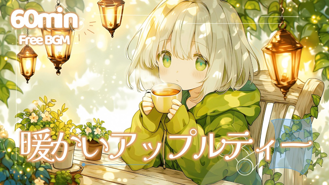 【フリーBGM】暖かいアップルティー【チル/かわいい/まったり/作業用/勉強用/配信用】1時間耐久