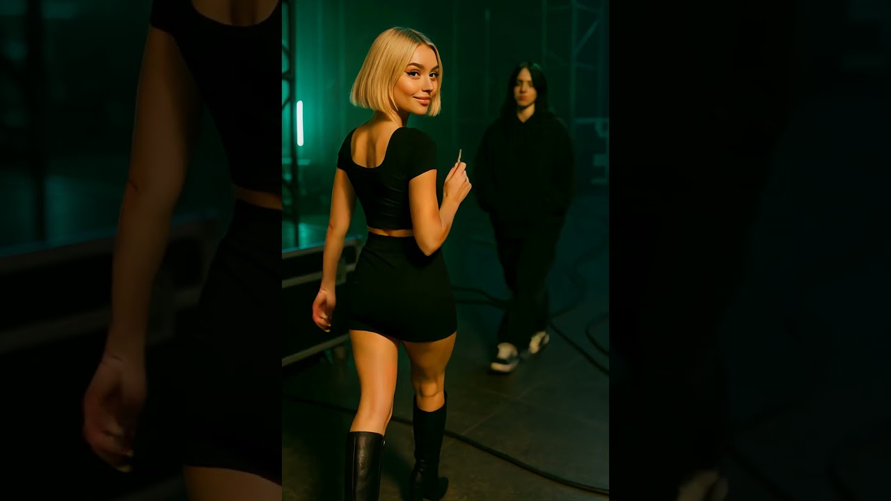 A blonde girl with Pop Artist 