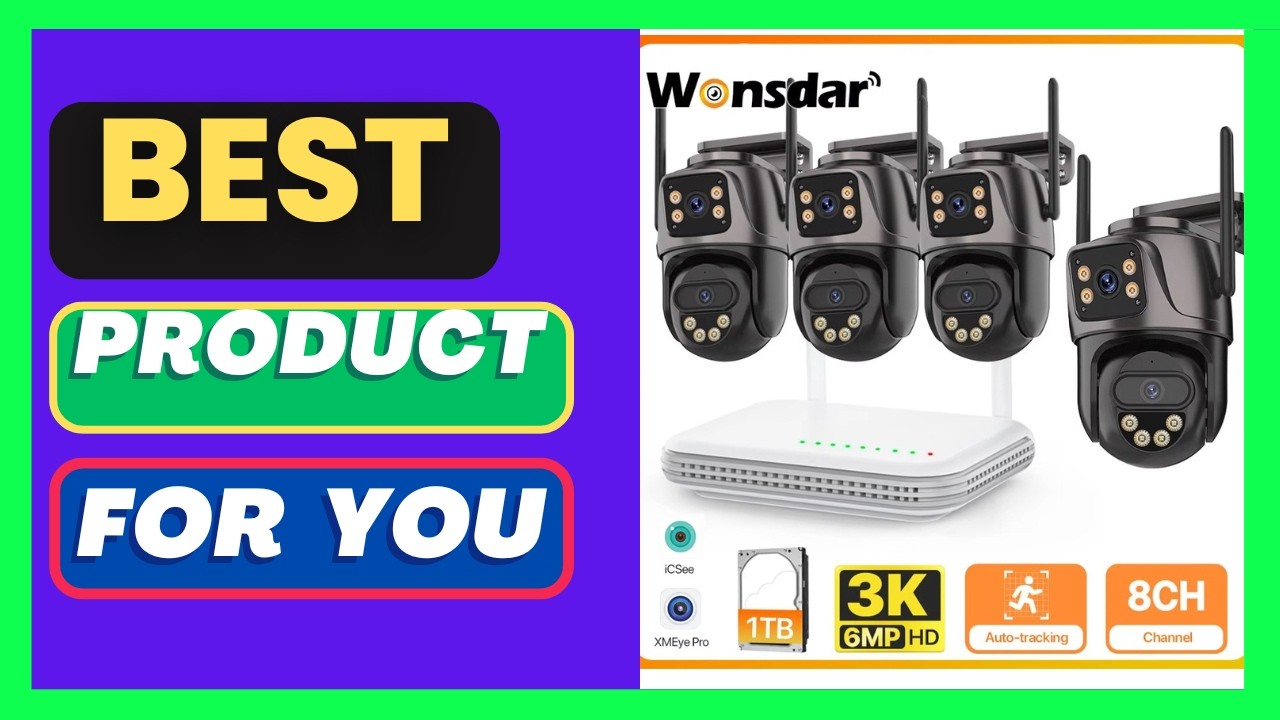 Outdoor IP Camera 6MP HD 8CH Wifi NVR Kit Home Security Camera
