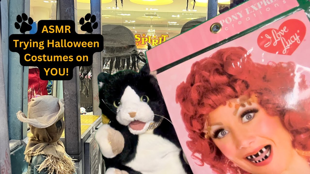 ASMR Tingle Paws Halloween Store Trying Costumes On (Personal Attention Layered Sounds)
