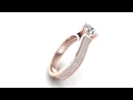 Diamond engagement ring twin diamond accents setting 14k gold