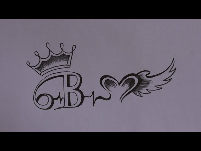 how to make beautiful B letter tattoo with pencil on paper class=