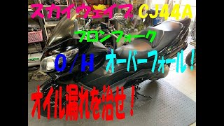 スカイウェイブCJ44AフロントフォークO/Hオーバーフォール！オイル漏れを治せ！