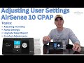 Adjusting patient settings on airsense 10 cpap