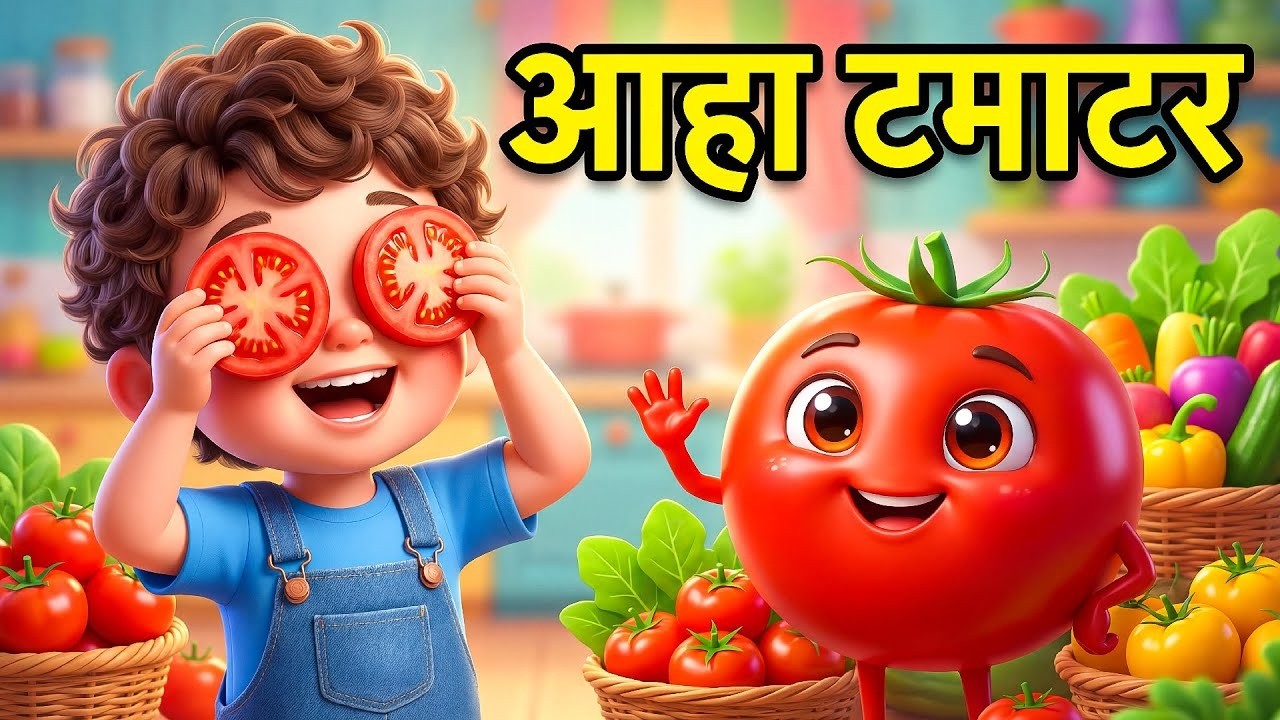 आहा टमाटर - Aaha Tamatar Bade Mazedar | Hindi Nursery Rhymes And Kids Song | All Rhyms in Hindi