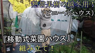 【熱帯果樹用】冬に備えて『移動式菜園ハウス』を組み立てる！【22年夏秋】