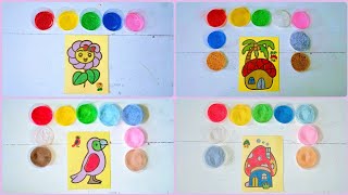 Kompilasi colored sand painting Part 1 🌸🌻🏝️🦜🍄🏠 screenshot 3